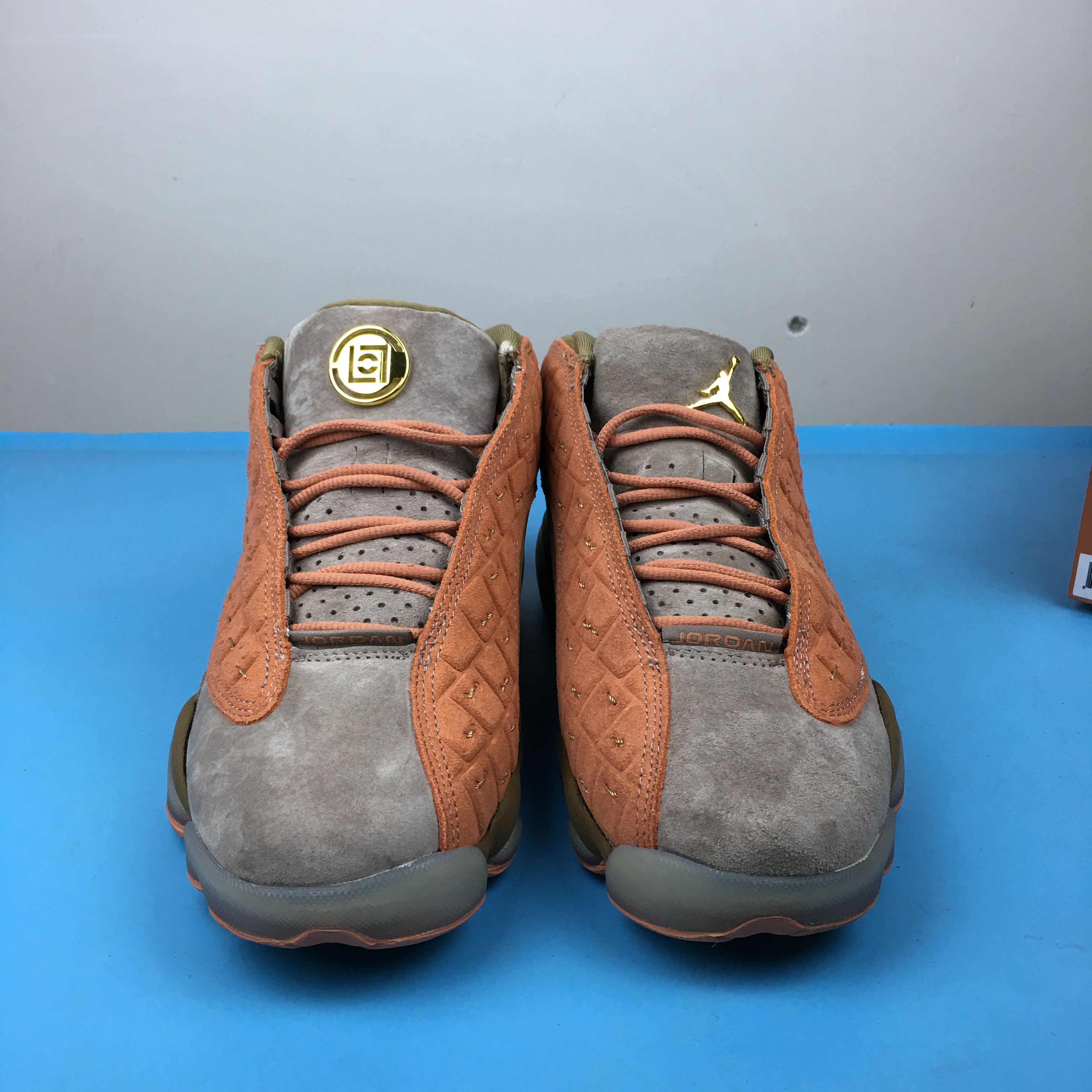 CLOT x Air Jordan 13 Low Grey Orange Brown Shoes - Click Image to Close